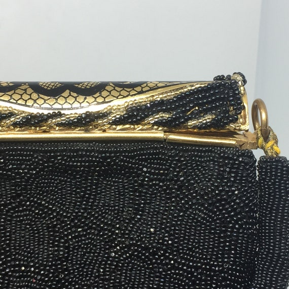 Vintage Morabito Paris Black Beaded Evening Purse… - image 8