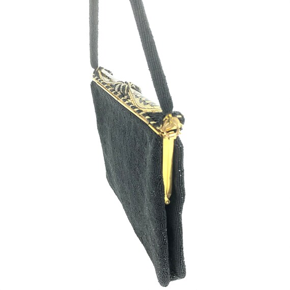 Vintage Morabito Paris Black Beaded Evening Purse… - image 10