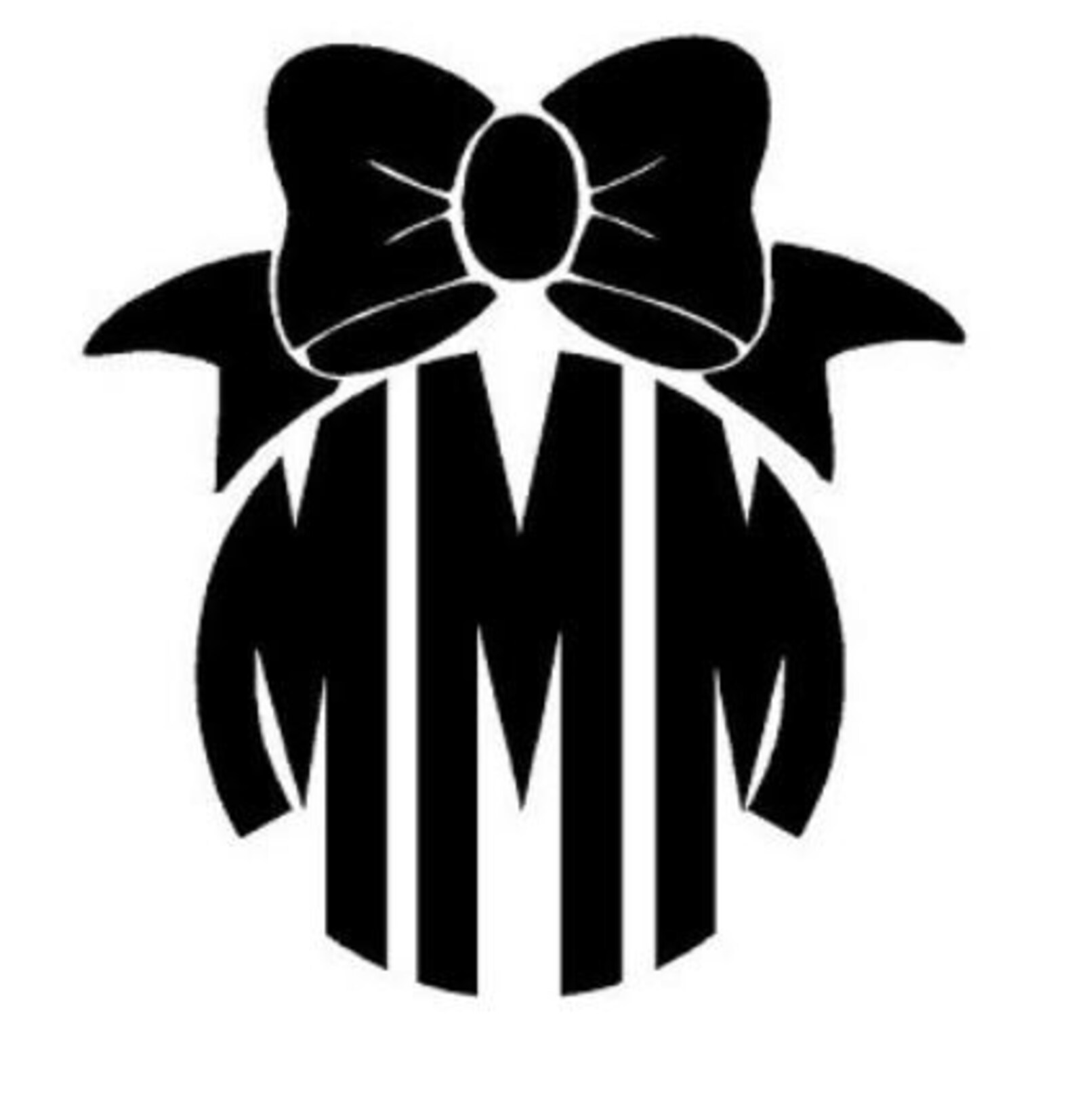 Monogram Bow Monogram Decal Free Shipping | Etsy