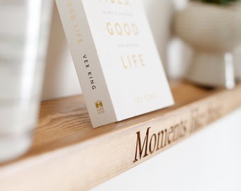 Personalised Picture Rustic Ledge Shelves Solid Wood