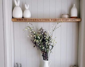 Rustic scaffold board shelves