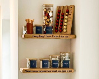 Personalised Engraved Rustic Shelves Solid Wood Shelf