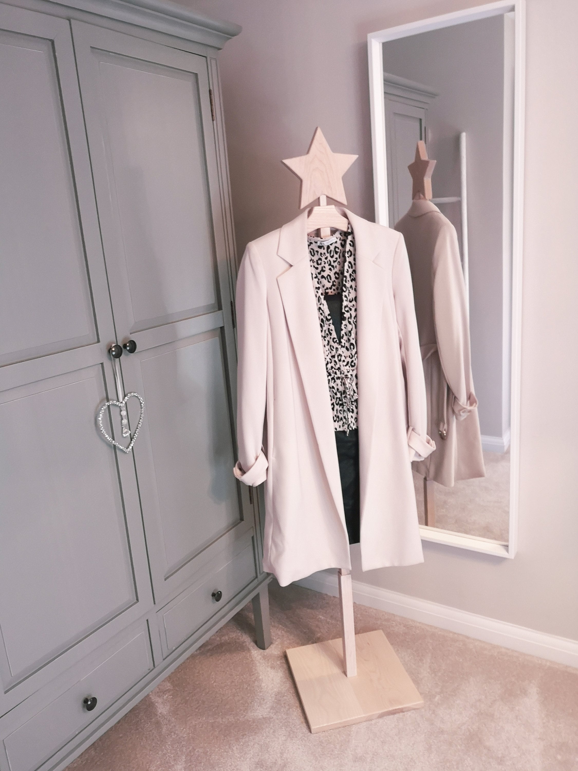 Stacey Solomon Engraved Clothing Stand Wooden Adult Stand Adult Clothes Hanger Whitewash Star Shape Etsy UK