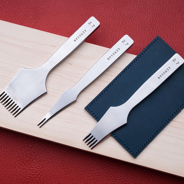 French Pricking Iron Set - 2.7mm -4.5mm - Leather Stitching Irons