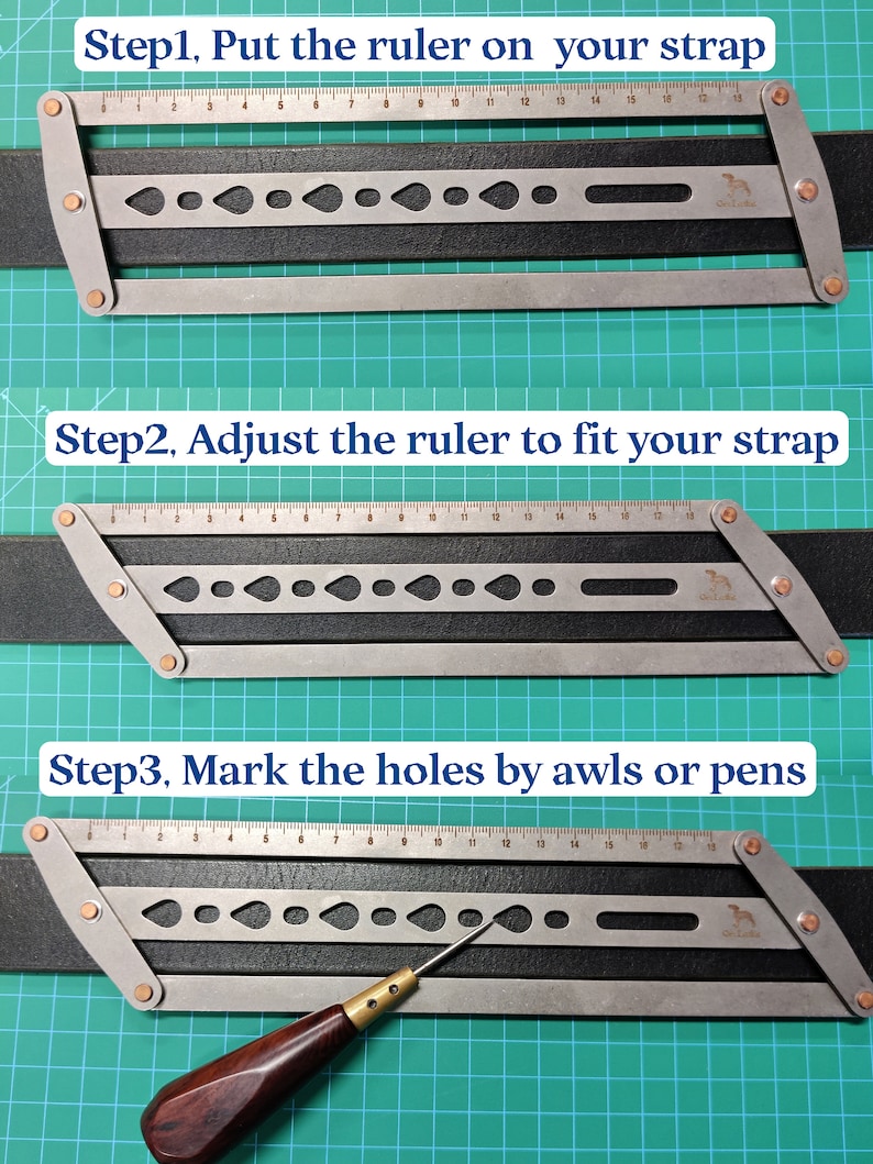 Leather Belt Holes Positioning Ruler Leather Strap Holes Etsy