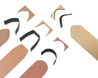 Leather Strap Edge Punch: V, Round, Square Corner Cutter Set (10 PCS)