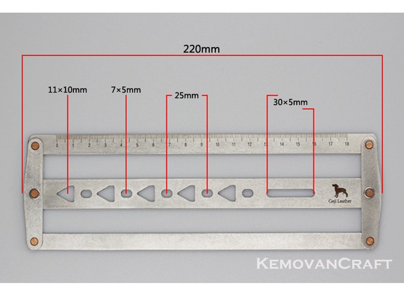 Leather Belt Holes Positioning Ruler Leather Strap Holes Punching Tool image 3