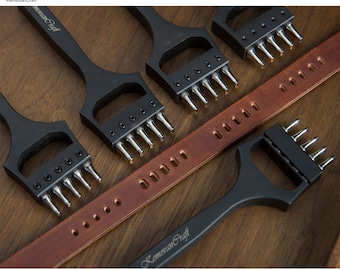 Watch Strap Oval Punch Tool | 5-Prong Black Chisel 6.35mm for Leather Watch Bands