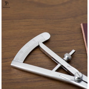 Leather Edge Mini Wing Divider Leather Compasses Adjustable Edge Creaser Leather Craft Tool image 4