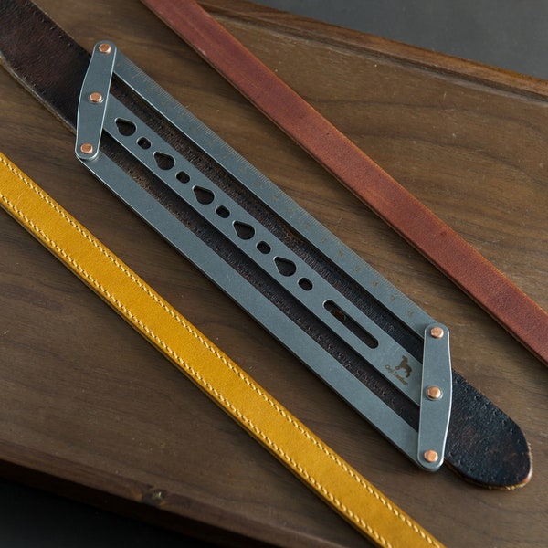Leather Belt Hole Punching Ruler: Adjustable Stainless Steel Tool