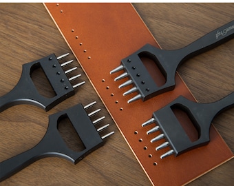 Watch Strap Hole Punch Chisel | 5-Prong Black Tool 1.2-2.0mm for Leather Watch Bands