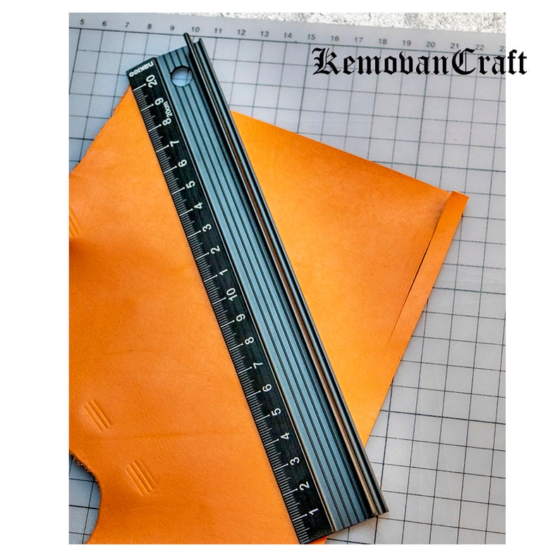 Leather Craft Scale Ruler Anti-cutting Hand Ruler Leather Cutting Tool Measuring Tool