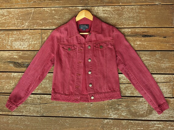 Burgundy Denim Jacket (Sportsgirl)