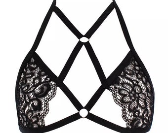 lace harness bralette