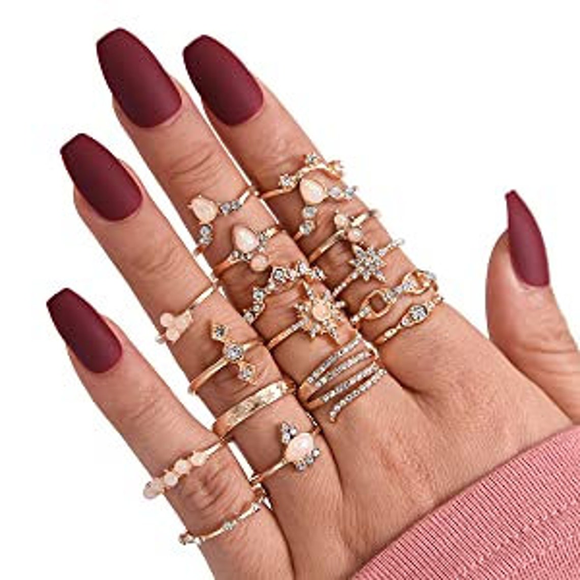 17pc Ring SET Boho Stackable Etsy