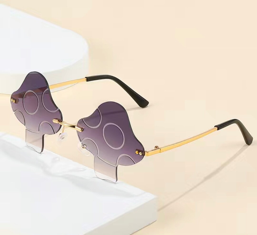 Mushroom Shape Sunglasses for Women Irregular Rimless Eyewear Etsy