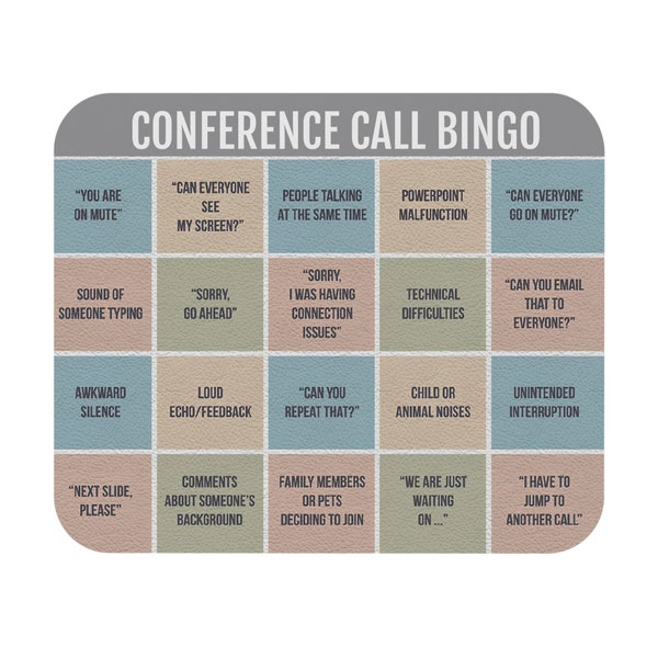 Bingo Mouse Pad Etsy
