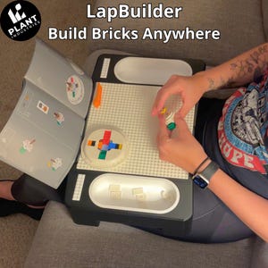 LapBuilder Portable Brick Building Desk: Minifig Stand, Sorting Bins & Book Holder | Couch-Friendly Build Station