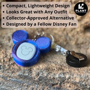 Park-Pal Mouse Head MagicBand+ Holder: Retractable Keychain, Charging Adapter
