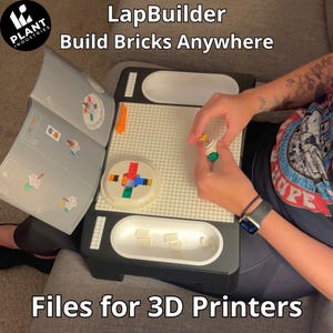 LapBuilder Brick Desk – Portable Lap Desk for Building Blocks | Sorting Bowls, Minifig Stand, Book Holder | STL Digital Download Only