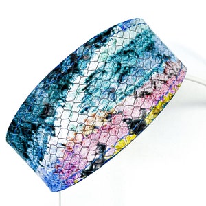 Blue Snake Texture Leather Dog Collar - Italian Leather