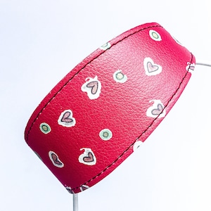 RED dog collar in S size. Cute dog collar. Italian greyhound, iggy collar. Faux leather dog collar, vegan dog collar, stylish dog | OhMyIggy