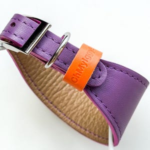 Handmade Lavender Leather Dog Collar: Soft Italian Leather, Small Breed
