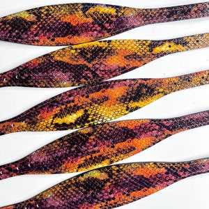 Snake Texture Leather Dog Collar: Soft Italian Leather, Painted Edges
