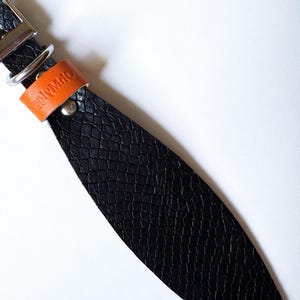 Black Python Leather Dog Collar: Sighthound Collar