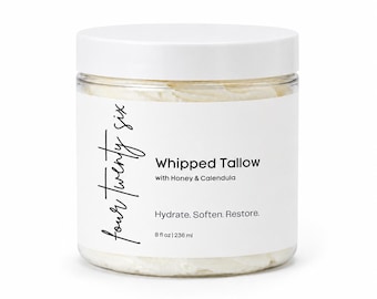 8 oz Whipped Tallow / for Skin & Face - 100% Grass Fed / Dry Skin