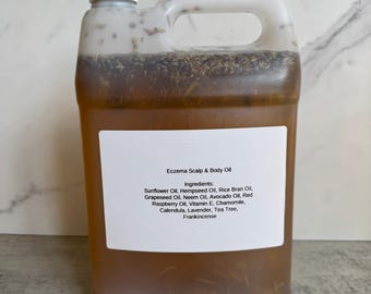 16oz Eczema Scalp & Body Oil, w/ Calendula + Neem (also 128oz)