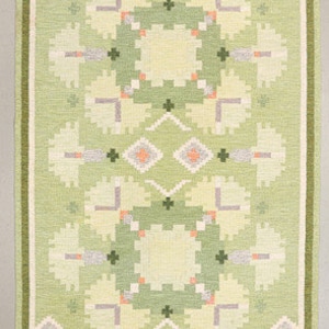 Swedish Handmade Wool Rug by Ingegerd Silow -1960&#39;s-Signed