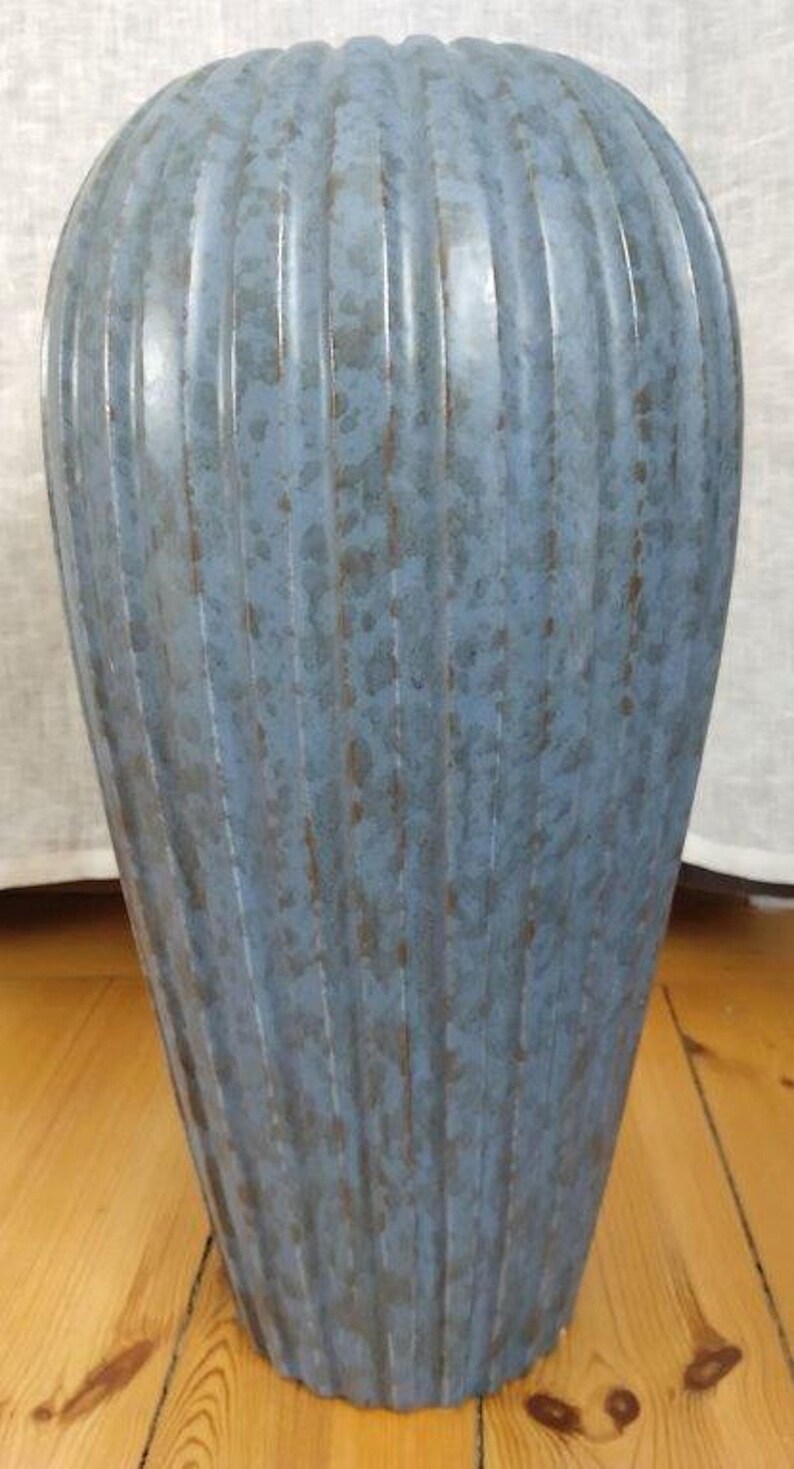 Midcentury Blue Floor Vase by Vicke Lindstrand 1950's Etsy