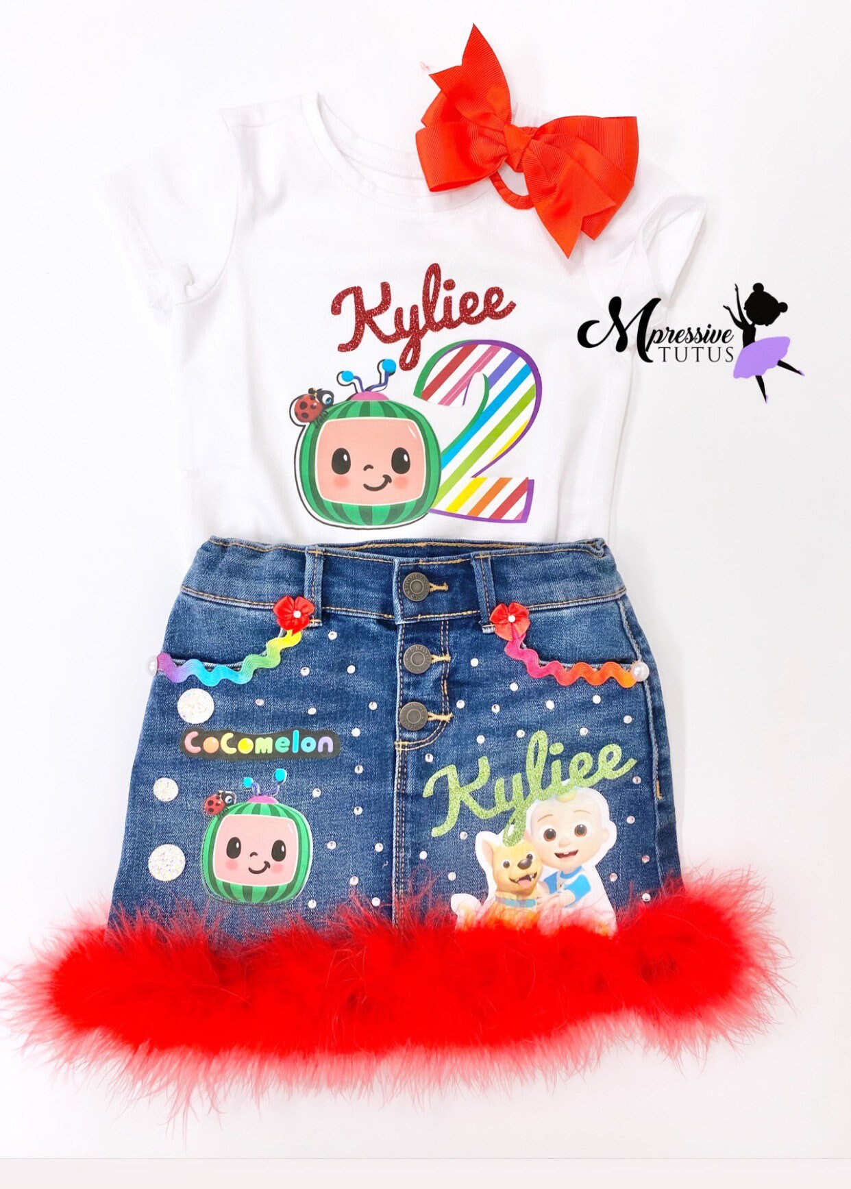 Cocomelon Jean Skirt Set Custom Jean Set Cocomelon | Etsy