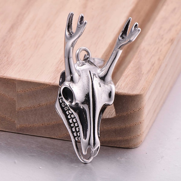 Floral Deer Skull, Animal Skull Pendant, Nice Accessory For Necklace Jewelry