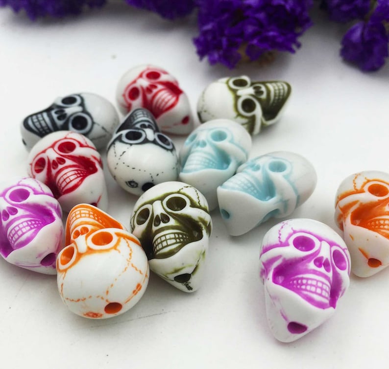 Bone Carved Skull Beads Handmade Skull Beading Jewelry Etsy