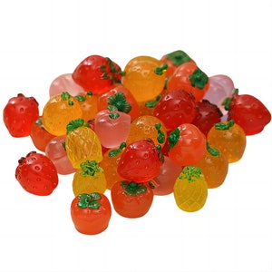 30 Pineapple Resin beads Charms, Fruit Pendant, Resin Orange Charms, DIY Jewelry Accessories, For Bracelet Necklace Earring Making
