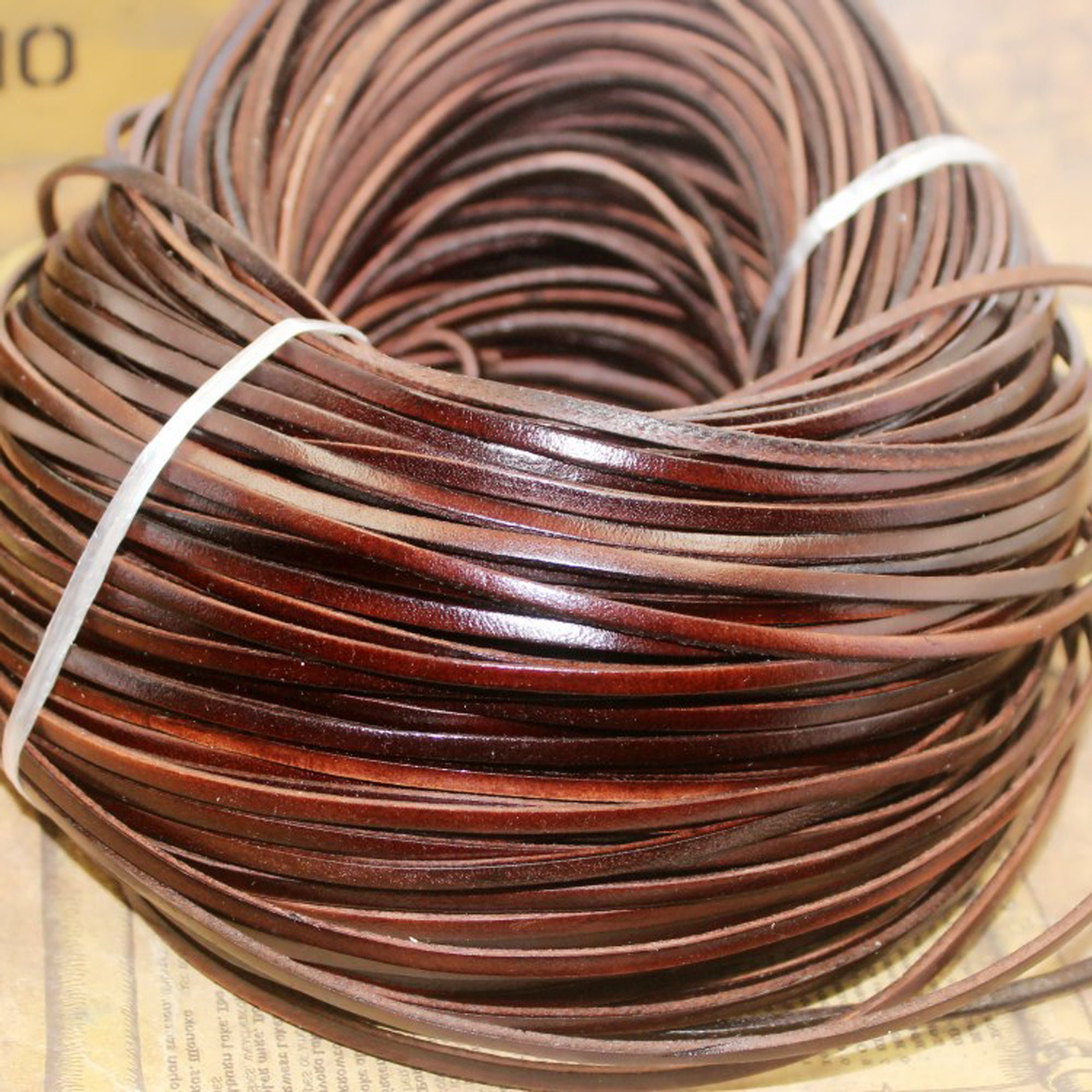 2MM 3MM 4MM Flat Leather Cord for Jewelry Making Chocolate - Etsy