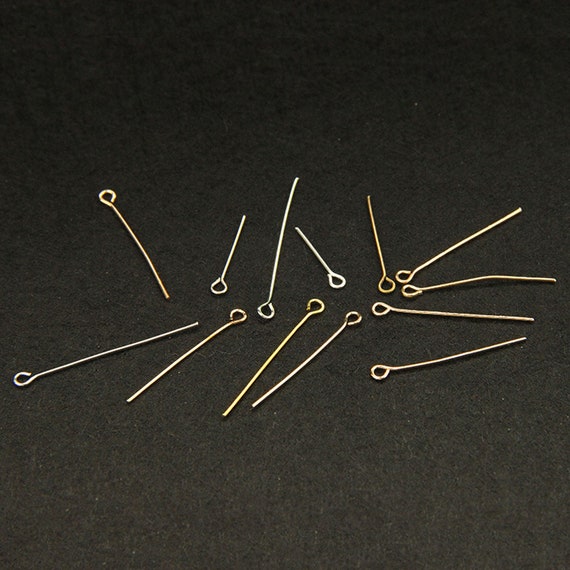300pcs Head Pins for Jewelry Making, Eyepins, Plated Gold Ballpin