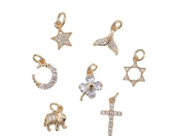 Cubic Zirconia Earring Dangles, DIY Jewelry Making Charms