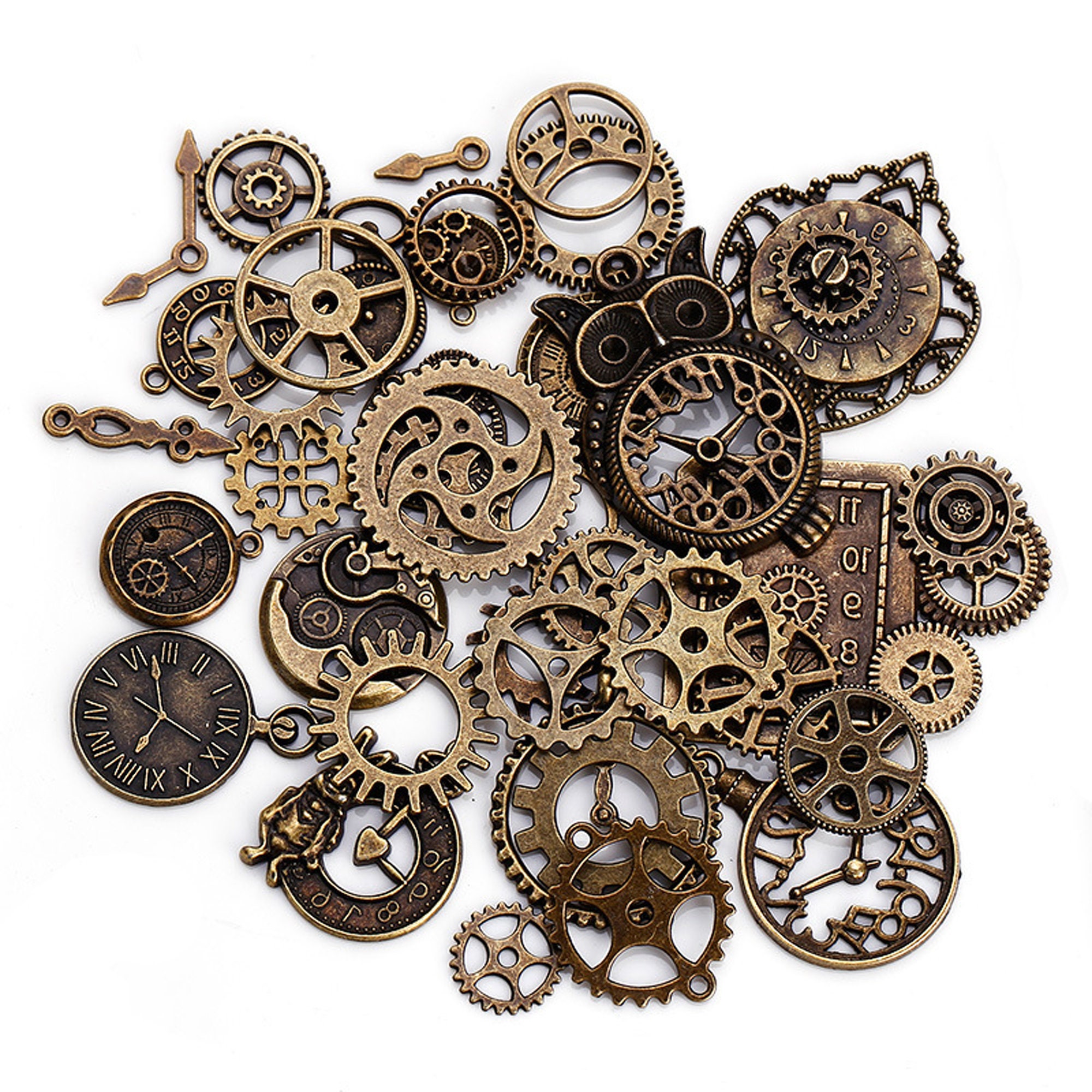 Wholesale 40pcs SteamPunk Charms Gears And Clocks Bulk Etsy