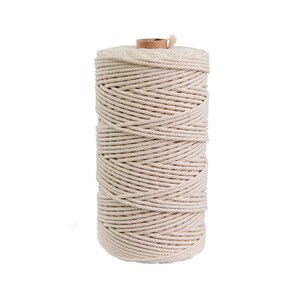 May include: A spool of natural cotton rope, wound tightly and ready for crafting projects.