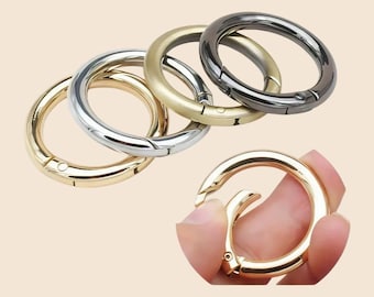 Spring O Ring Clasp, Metal Spring Gate Ring, Purse Strap Connector, Keychain Hardware, DIY Bag Making Supplies, Multiple Sizes 10pcs