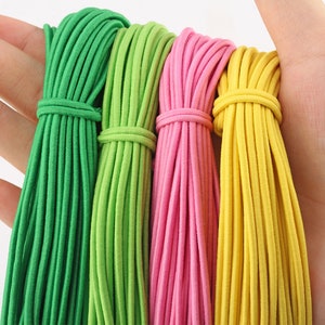 2mm Elastic Cord, Polyester Rubber Stretch String, 17 Meters image 5