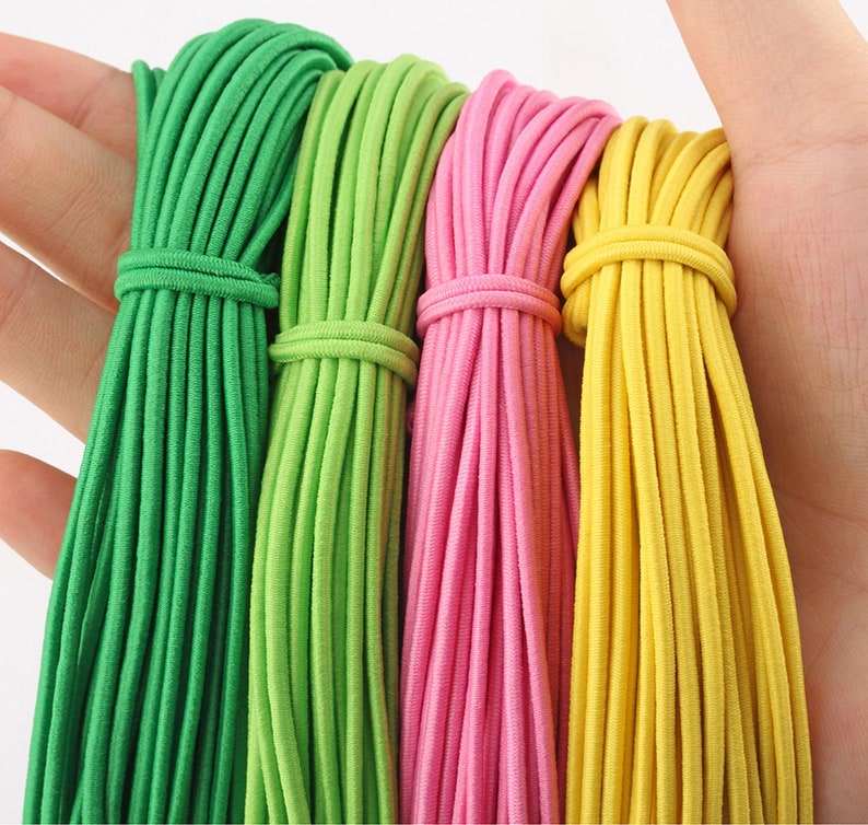 2mm Elastic Cord, Polyester Rubber Stretch String, 17 Meters image 5