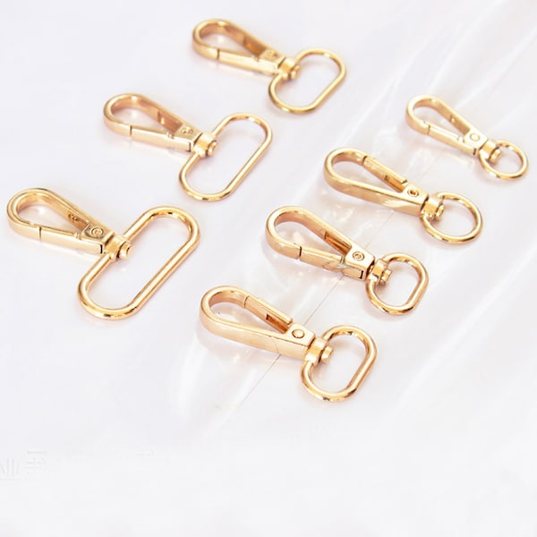 Swivel Clasp And D Ring, Silver, Gold Fill Swivel Hook Key Ring, Trigger Hook, Purse Hardware, Snap Hook, Lanyard Clasp,Key Clasp 5pcs