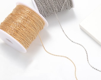 Curb Gold Filled Chain, 1.55mm Jewelry Making Supplies, 5 Meters