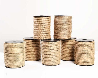 Natural Jute Twine String, Craft Rope Macrame Cord, Burlap Gift Tag String
