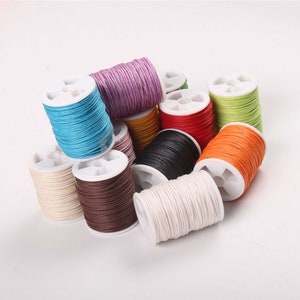 1mm waxed cotton cord, round wax coated  knotting beading string, waterproof purple wax covered rope