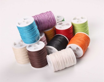 1mm Purple Waxed Cotton Cord, Waterproof Knotting String (10 Meters)